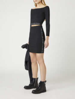 CALVIN KLEIN JEANS TOP CON SPALLE SCOPERTE IN JERSEY MILANO RICICLATO