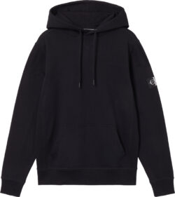 CALVIN KLEIN JEANS FELPA CON CAPPUCCIO ED ETICHETTA IN COTONE BIOLOGICO