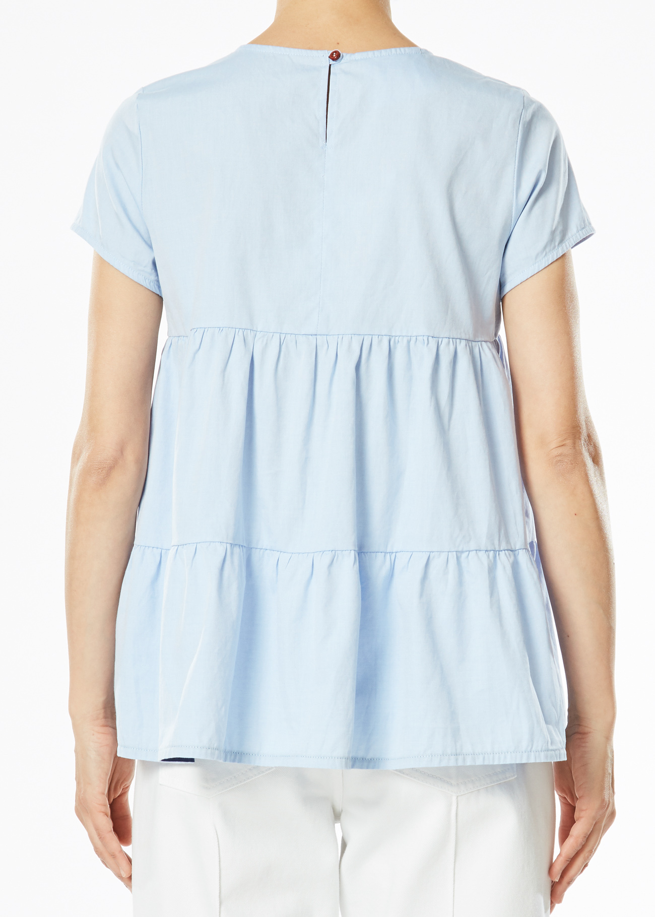 Alternative view of ALESSIA SANTI BLUSA A MANICA CORTA CON BALZE