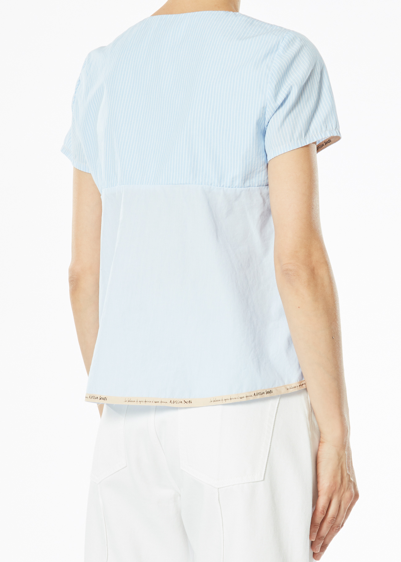 Alternative view of ALESSIA SANTI BLUSA A MANICA CORTA CON SCOLLO A V