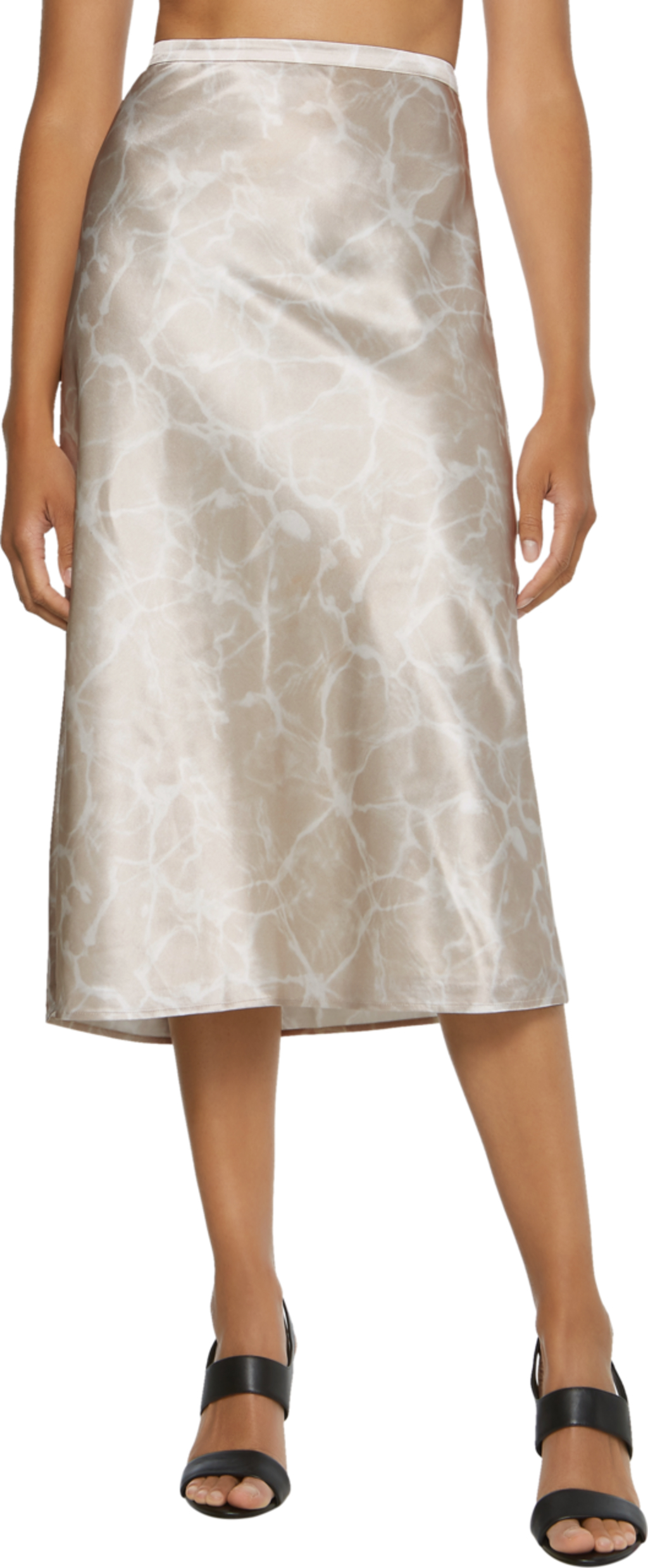 CALVIN KLEIN DONNA GONNA LIQUID PRINT CUT MIDI SKIRT