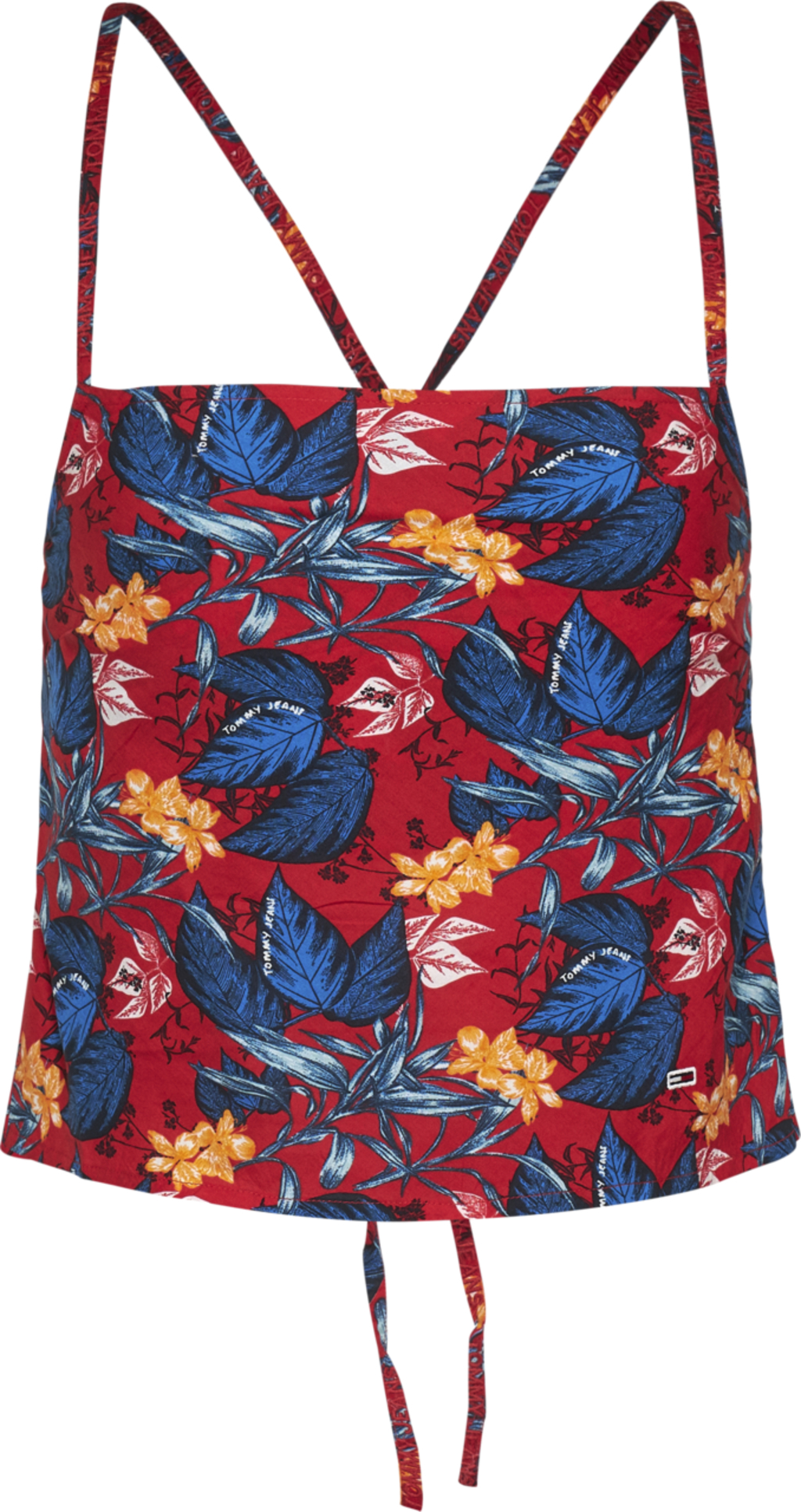TOMMY JEANS CANOTTA CON STAMPA TROPICALE E LACCETTI