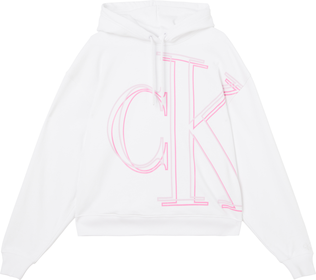 CALVIN KLEIN JEANS FELPA CON CAPPUCCIO E LOGO BOYFRIEND fit