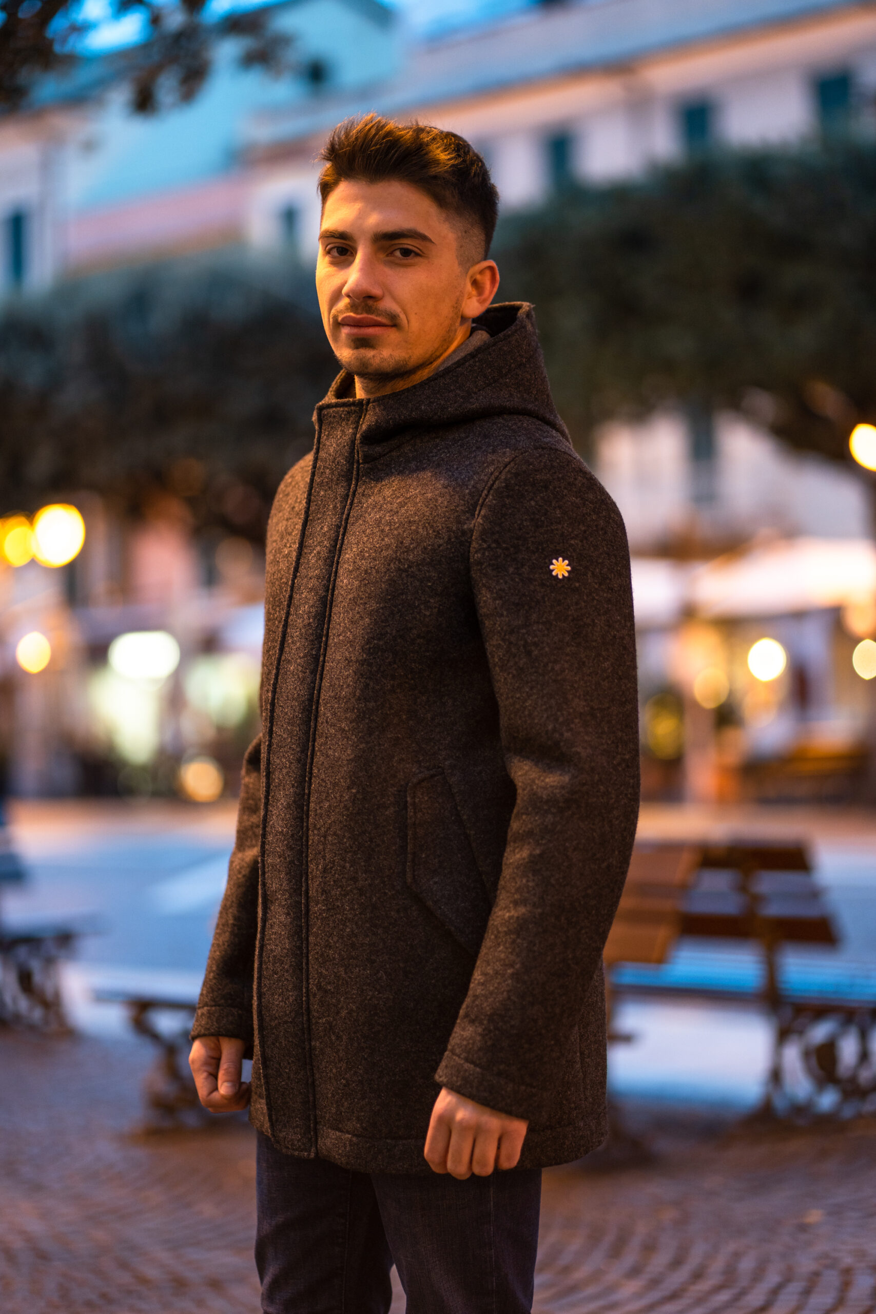 MANUEL RITZ PARKA SLIM JERSEY MISTO LANA