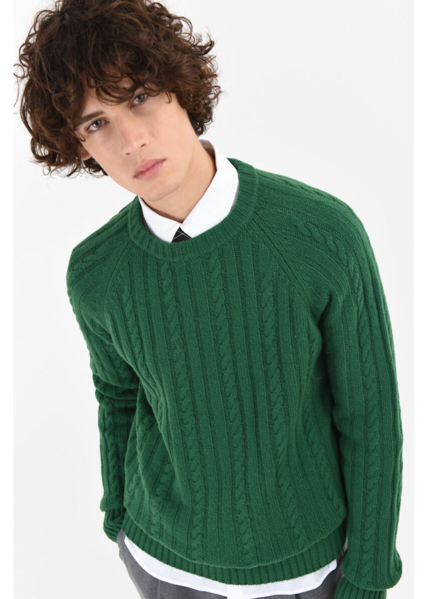 MANUEL RITZ MAGLIA GIROCOLLO TRECCIA MISTO LANA E CASHMERE