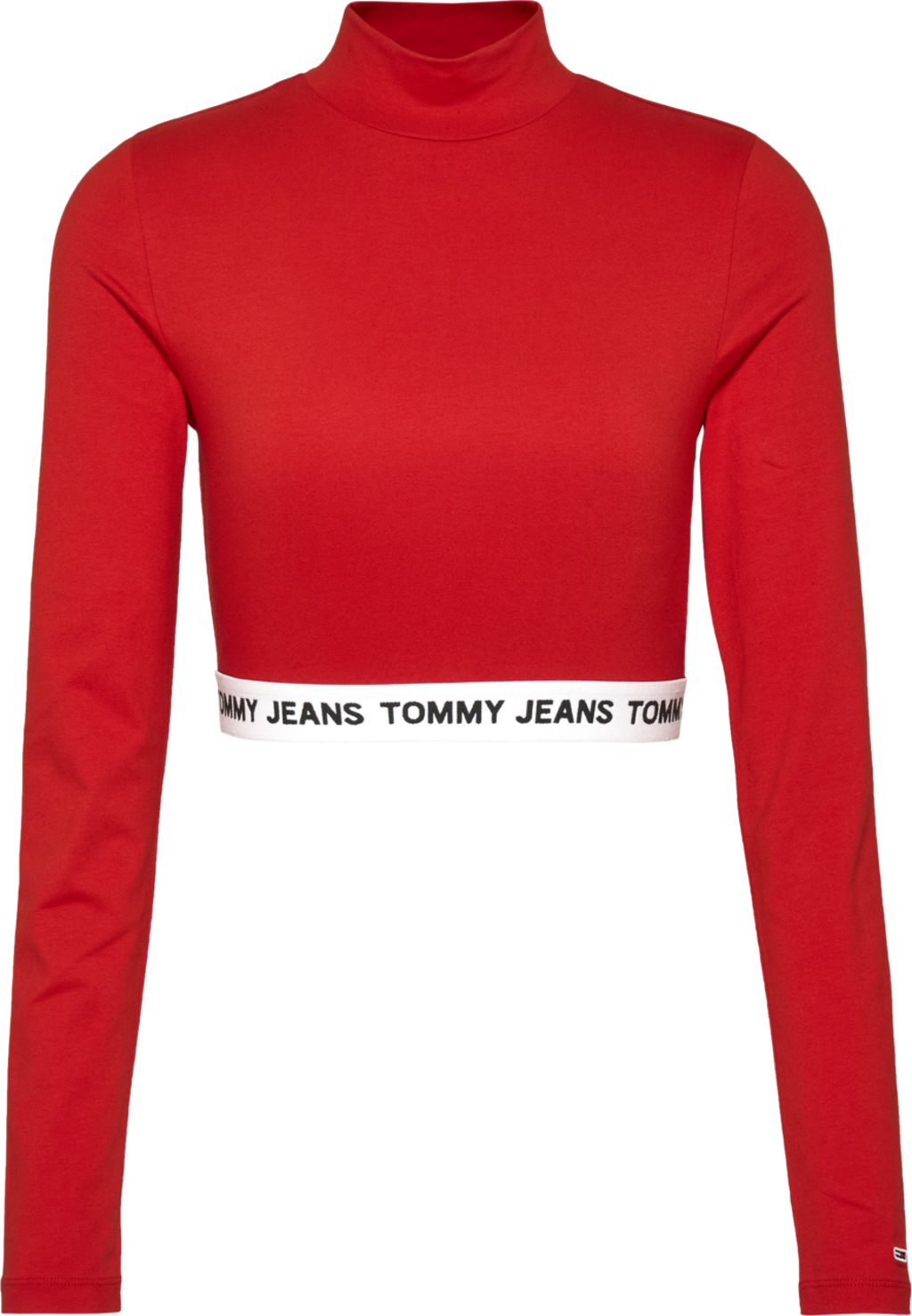TOMMY JEANS T-SHIRT CROP A MANICHE LUNGHE CON COLLO ALTO
