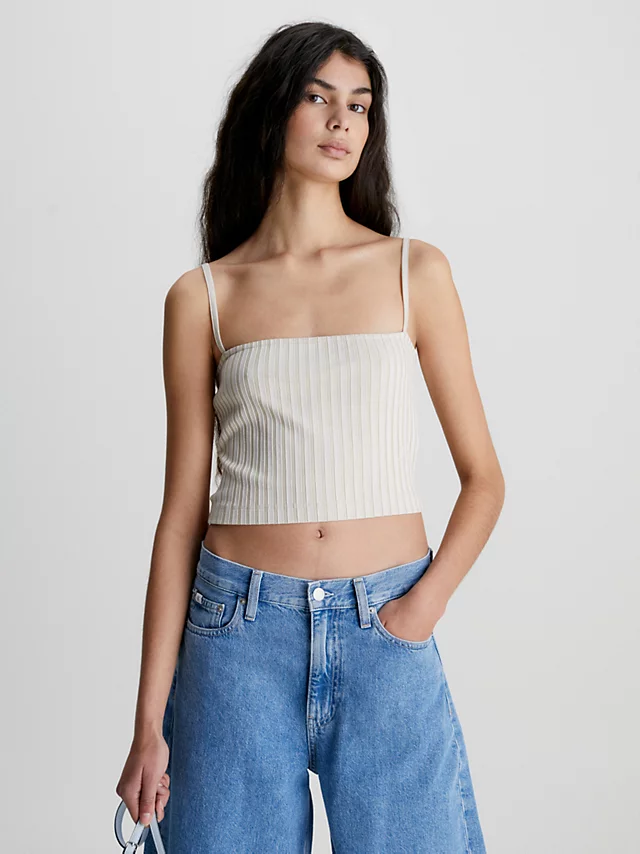 CALVIN KLEIN JEANS CANOTTA IN JERSEY A COSTINE
