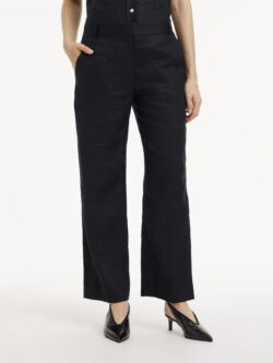 CALVIN KLEIN PANTALONI IN LINO SLIM STRAIGHT CROPPED