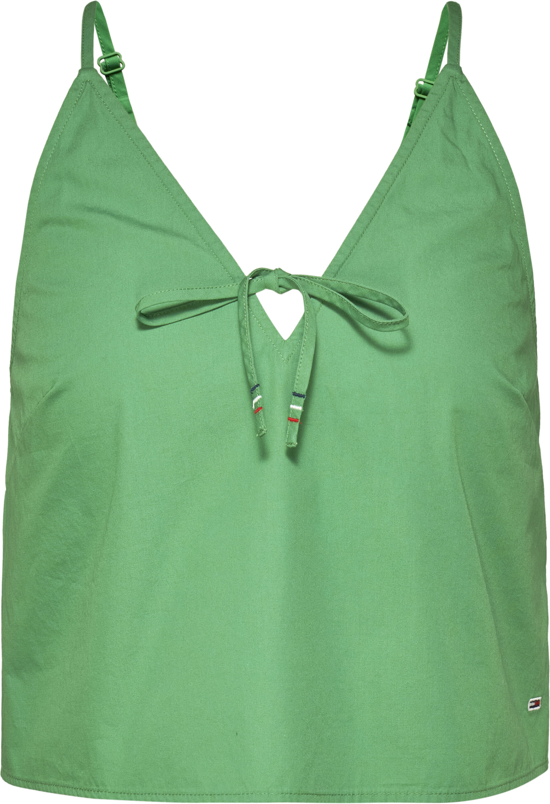 TOMMY JEANS CROP TOP IN POPELINE CON SCOLLO A V