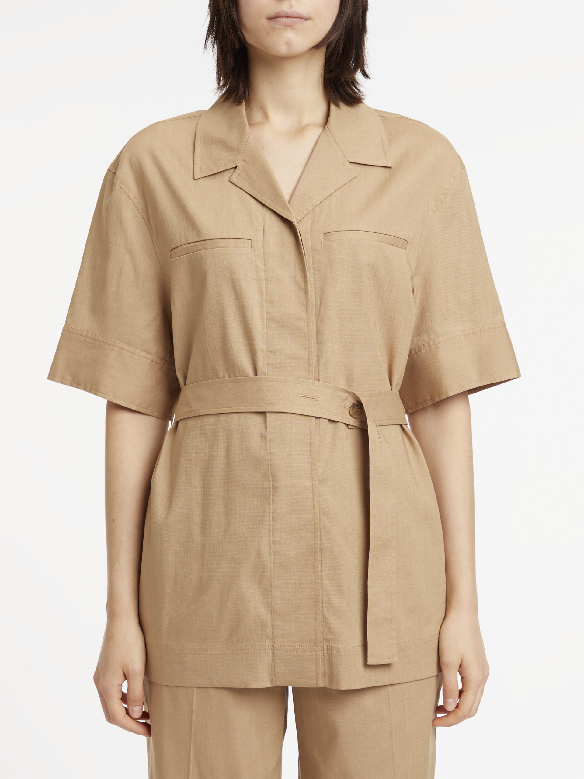 CALVIN KLEIN SOFT TAILORED TENCEL LONG SHIRT