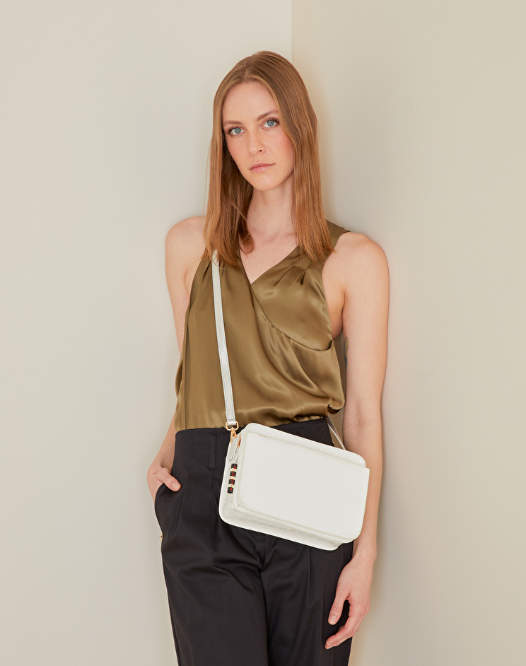 MANILA GRACE BORSA FLORIDIA CROSSBODY MEDIUM STAMPA COCCO