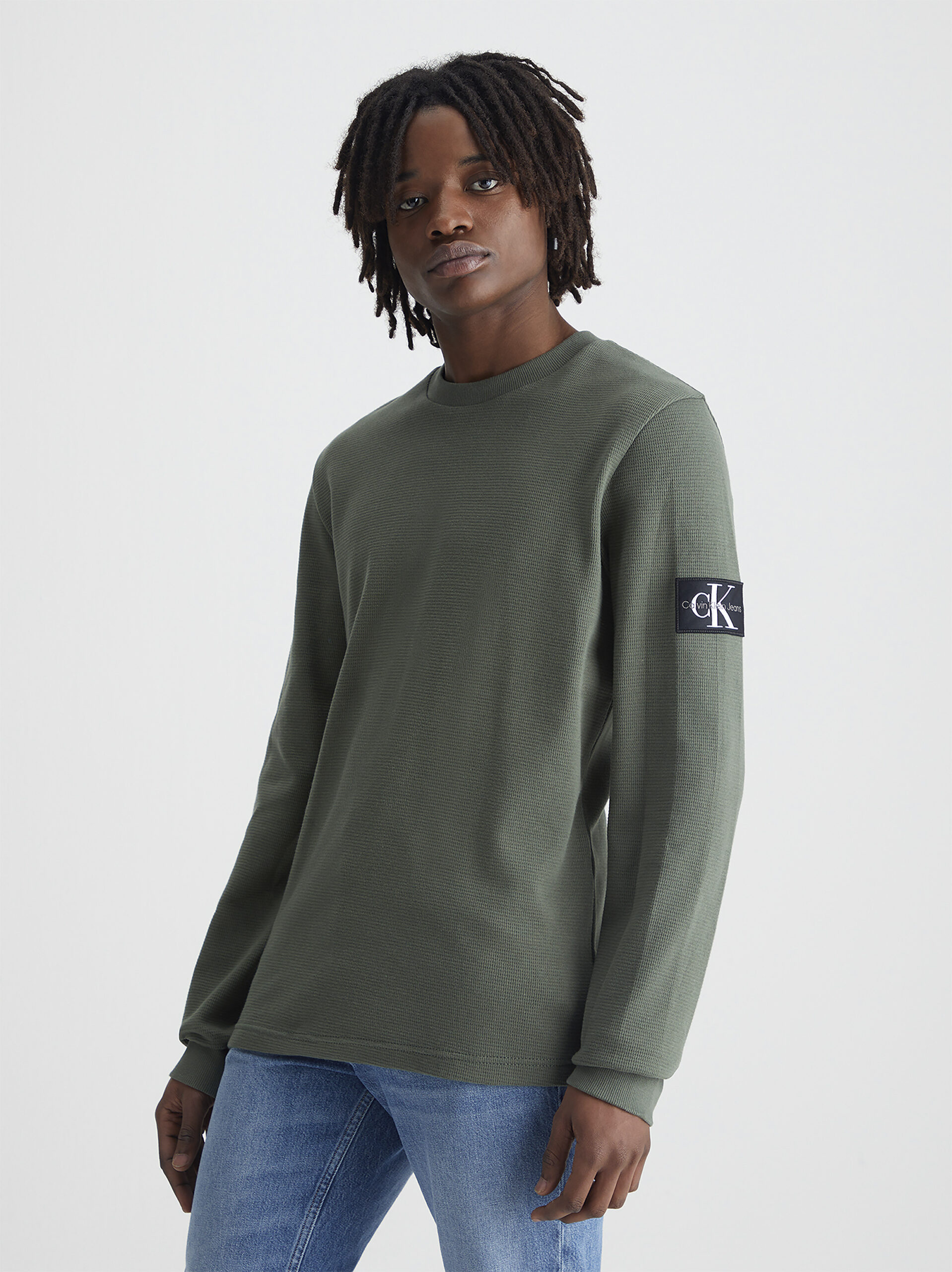 CALVIN KLEIN JEANS T-SHIRT MANICA LUNGA A NIDO D'APE