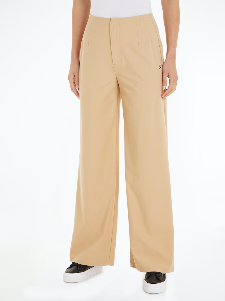 CALVIN KLEIN JEANS PANTALONI IN MAGLIA A GAMBA LARGA
