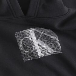 Alternative view of CALVIN KLEIN JEANS FELPA CON CAPPUCCIO E LOGO IN PAILLETTES
