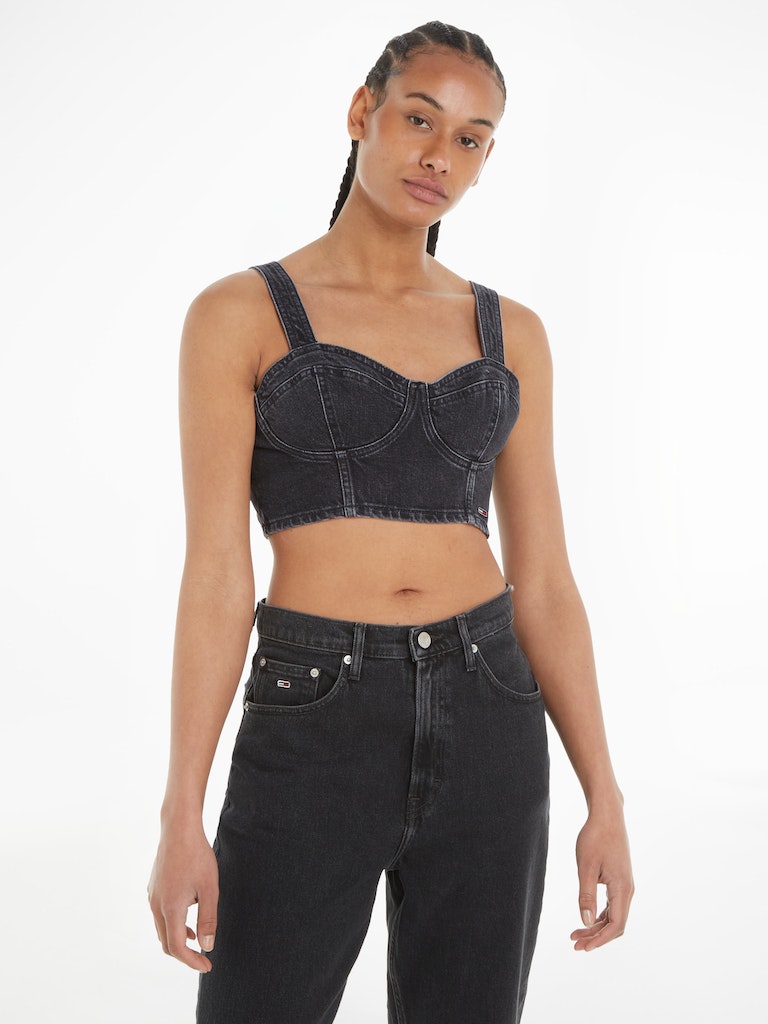 TOMMY JEANS CROP TOP BUSTIER SKINNY FIT IN DENIM