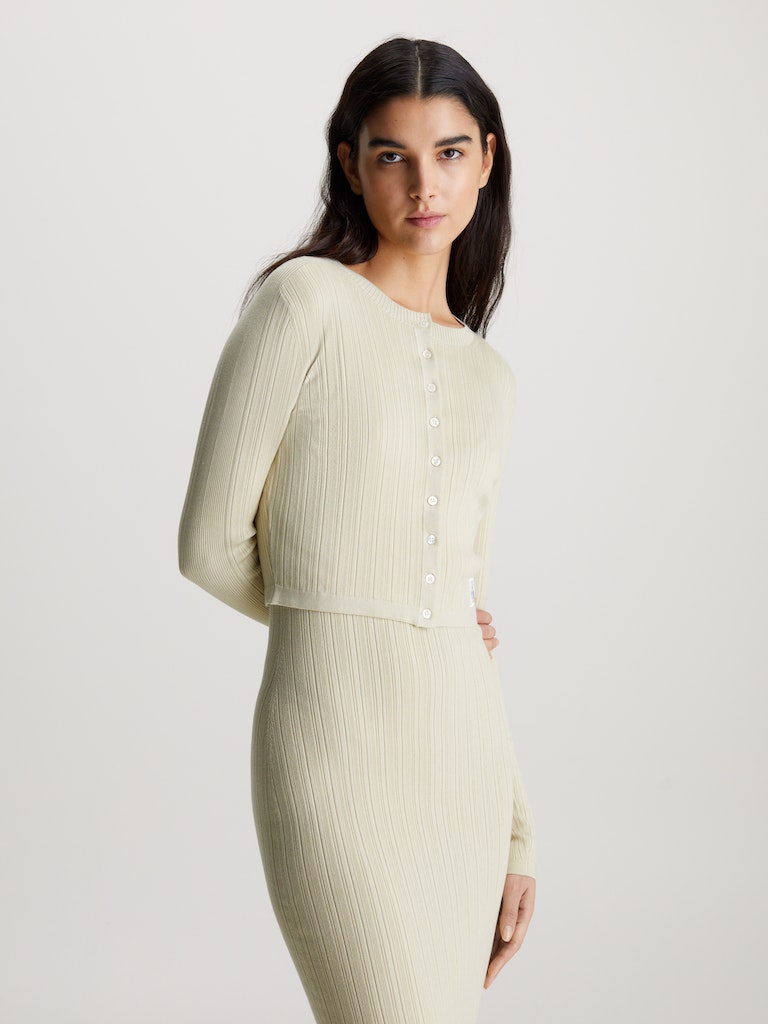 CALVIN KLEIN JEANS CARDIGAN A COSTE IN MORBIDO LYOCELL