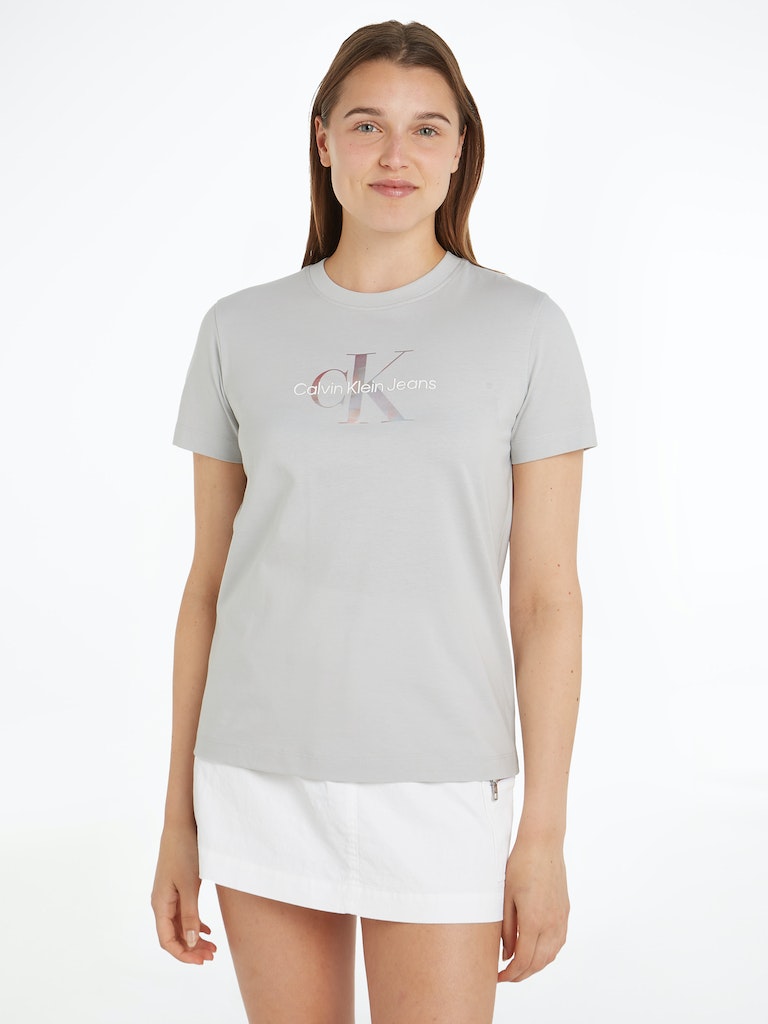 CALVIN KLEIN JEANS T-SHIRT CON LOGO IRIDESCENTE