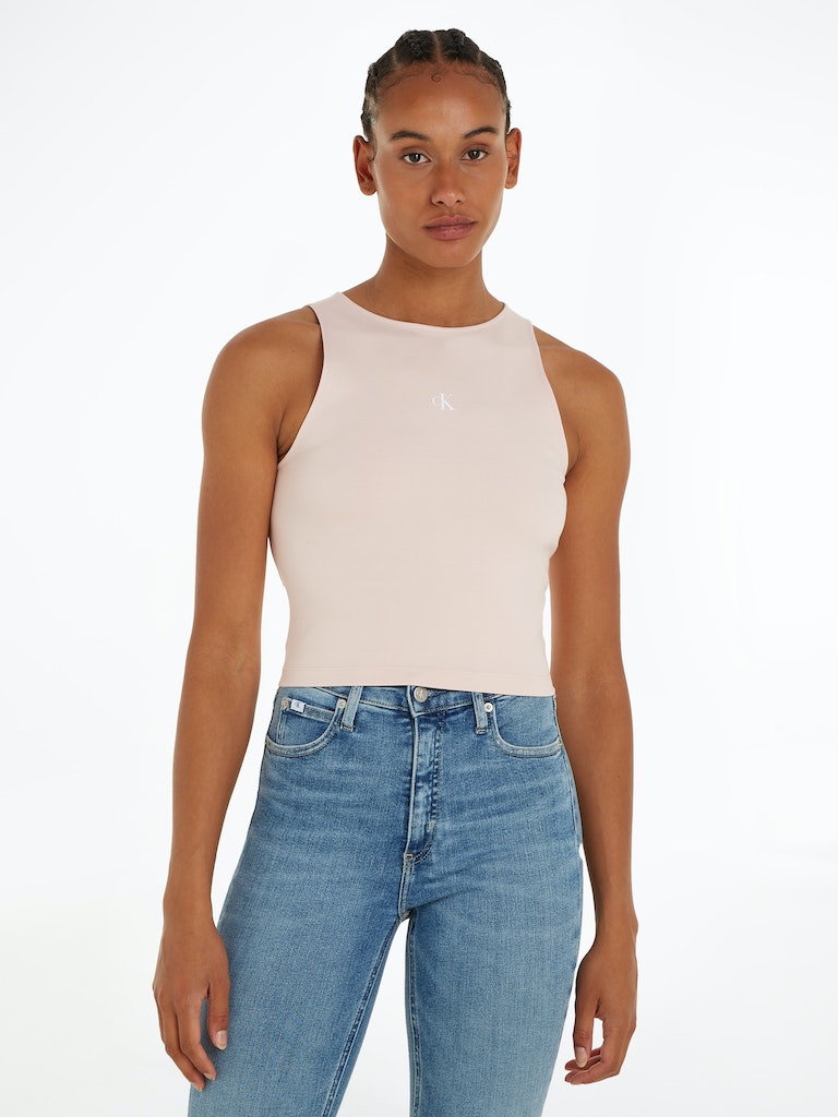 CALVIN KLEIN JEANS TOP CON CUT OUT IN JERSEY MILANO
