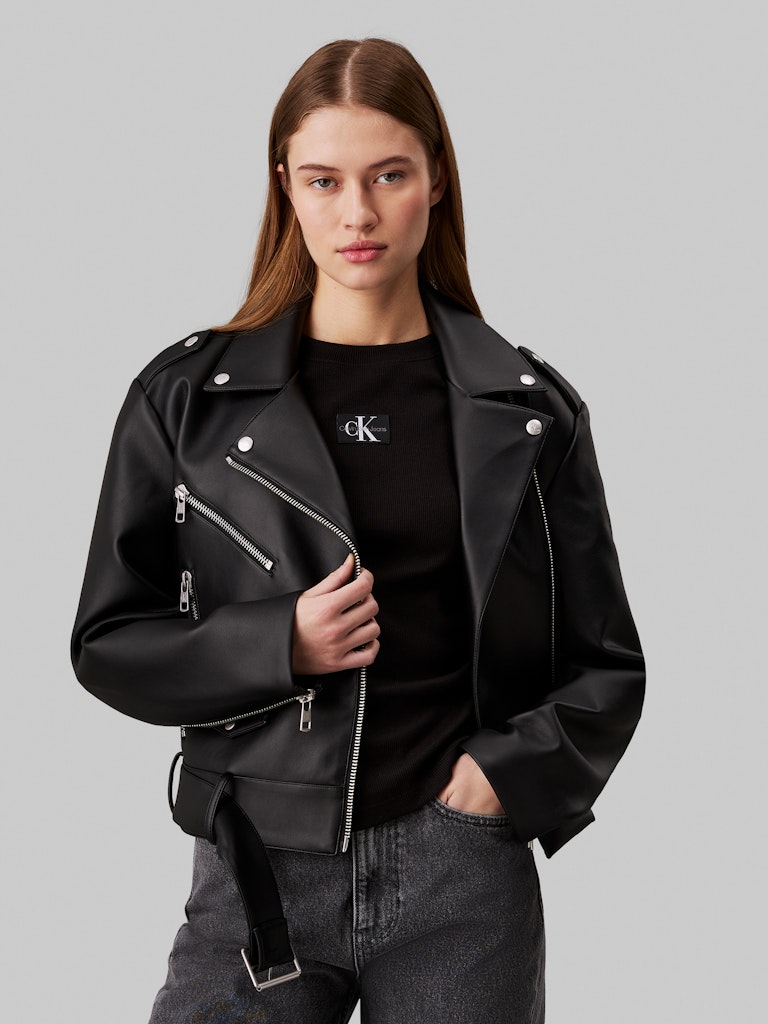 CALVIN KLEIN JEANS GIACCA BIKER IN ECOPELLE