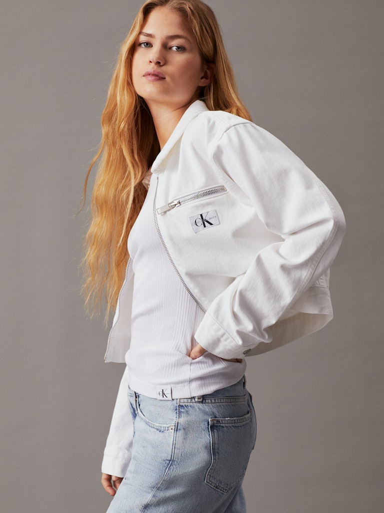 CALVIN KLEIN JEANS GIACCA IN DENIM CON ZIP INTEGRALE