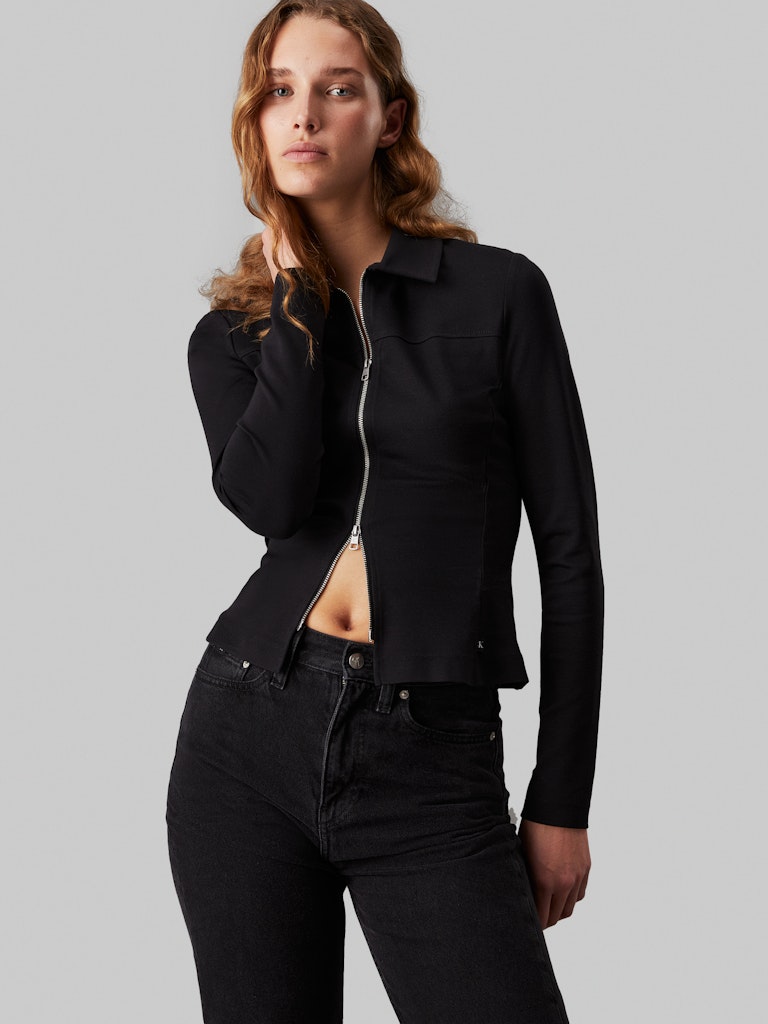 Alternative view of CALVIN KLEIN GIACCA MAGLIA PUNTO MILANO CON ZIP INTEGRALE