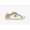 2 STAR SNEAKERS VERY STAR PELLE BIANCA CON DETTAGLI IN CROSTA BEIGE