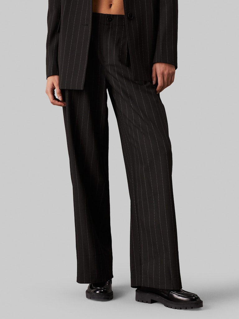 CALVIN KLEIN JEANS PANTALONI GESSATI IN MORBIDO CREPE