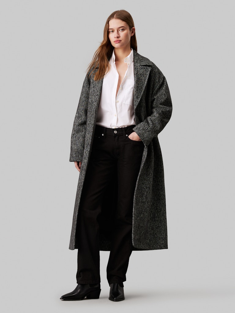 CALVIN KLEIN JEANS CAPPOTTO LUNGO IN LANA MELANGE