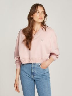 CALVIN KLEIN JEANS FELPA CORTA CON SCOLLO A V