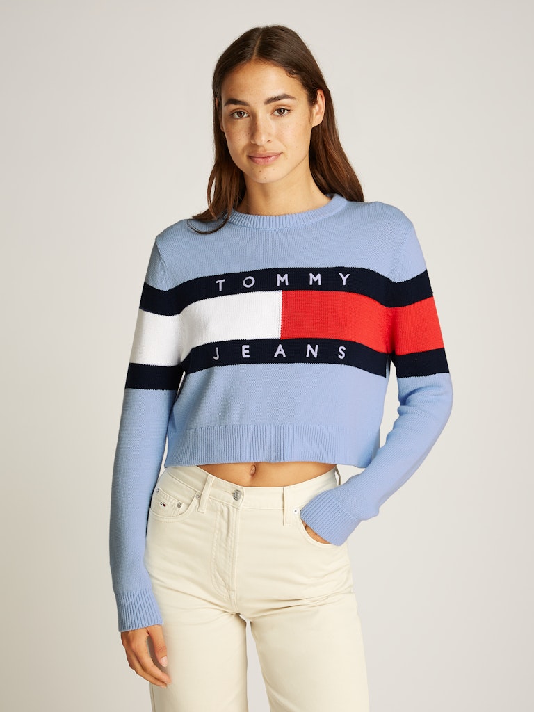 TOMMY JEANS PULLOVER RELAXED FIT CON BANDIERA COLOR BLOCK
