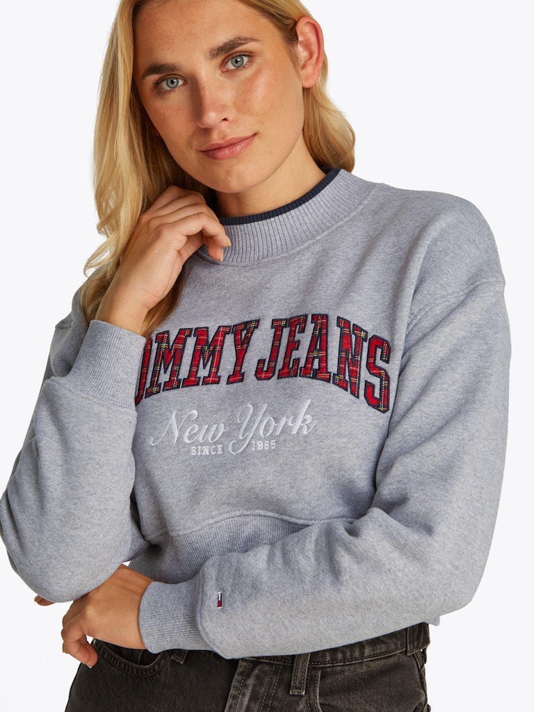 TOMMY JEANS FELPA CROP CON COLLO A IMBUTO