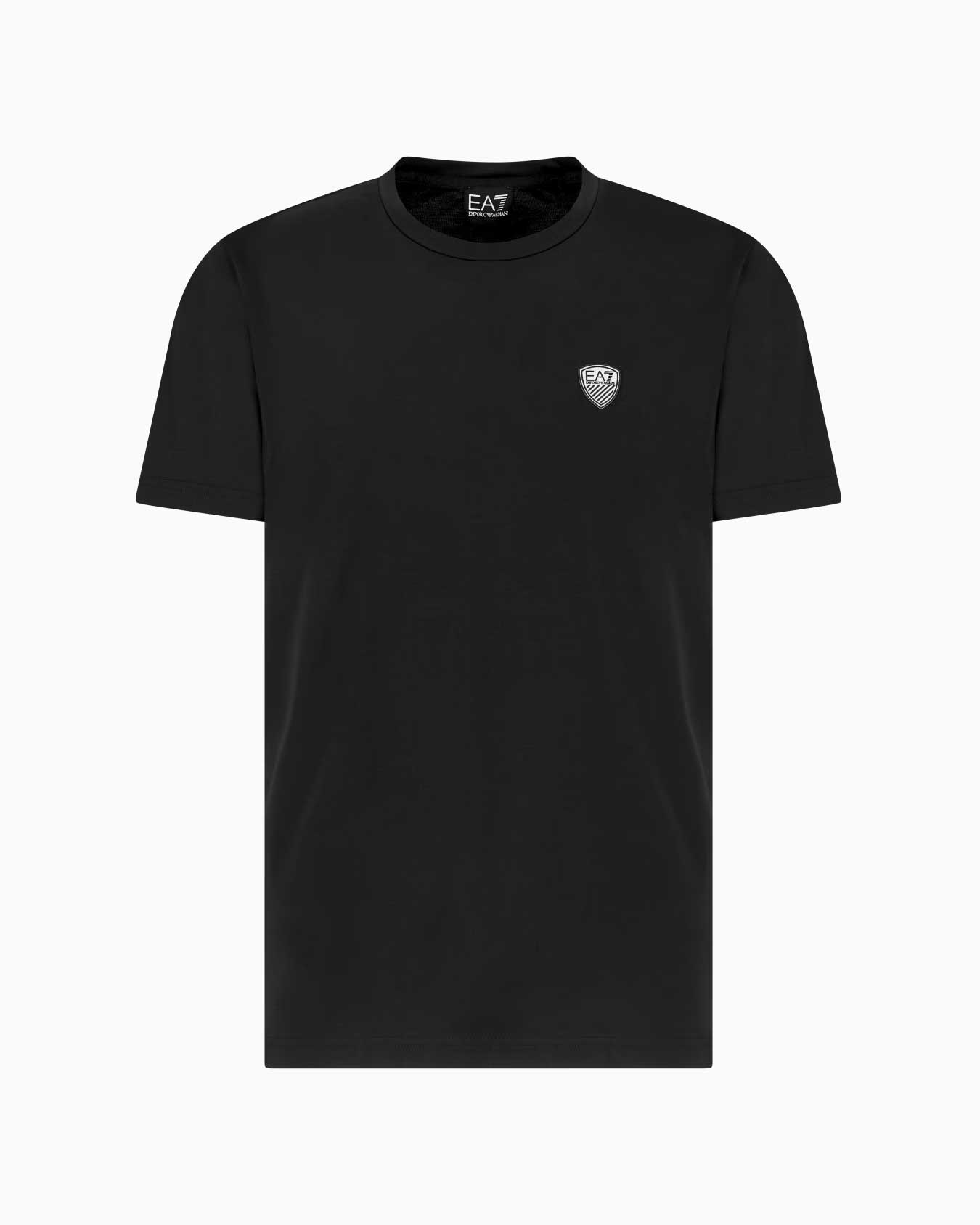 EA7 T-SHIRT GIROCOLLO PREMIUM SHIELD IN MISTO VISCOSA
