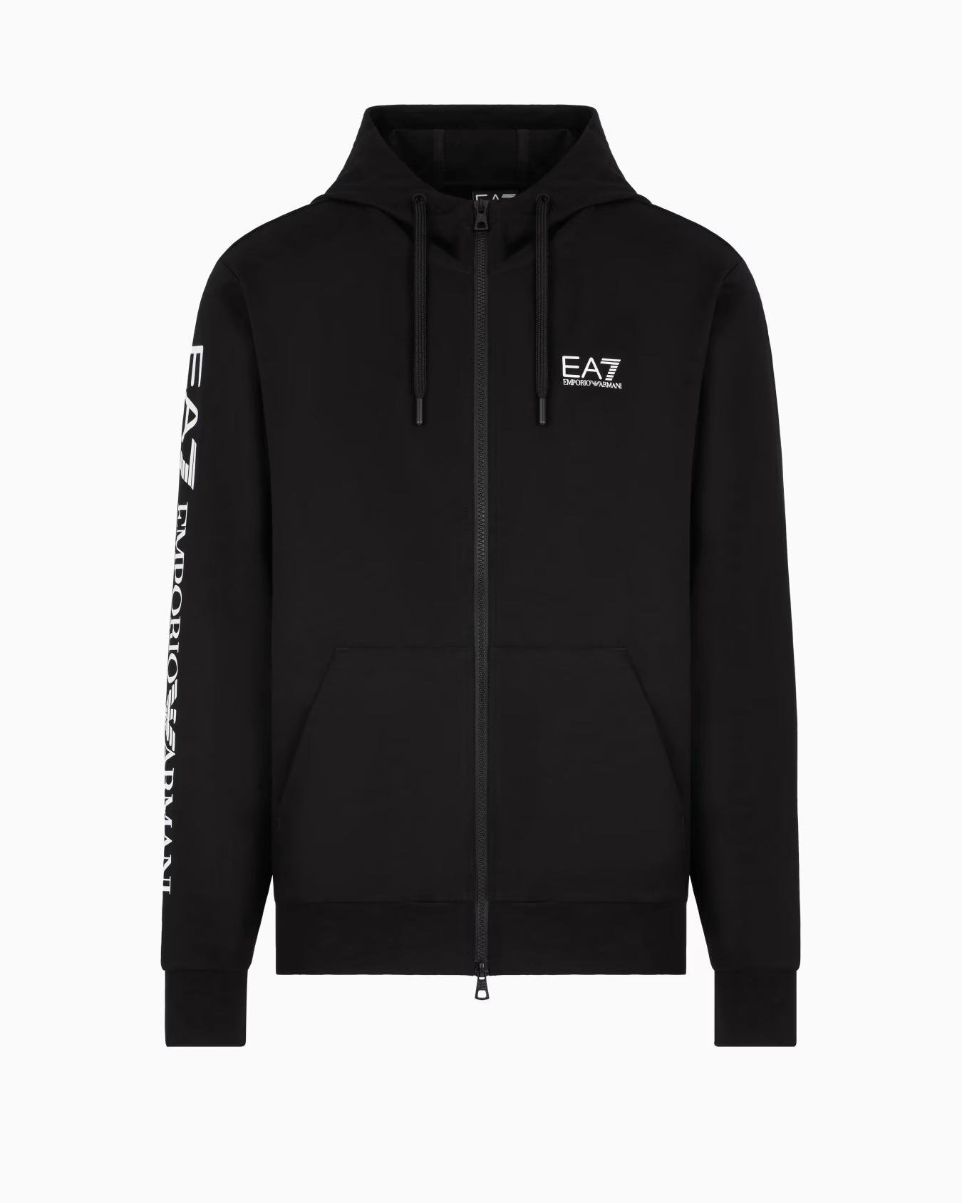 EA7 FELPA CON CAPPUCCIO LOGO SERIES IN COTONE