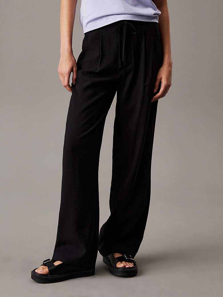 CALVIN KLEIN JEANS PANTALONI DRITTI CON CORDONCINO E TAGLIO RELAXED