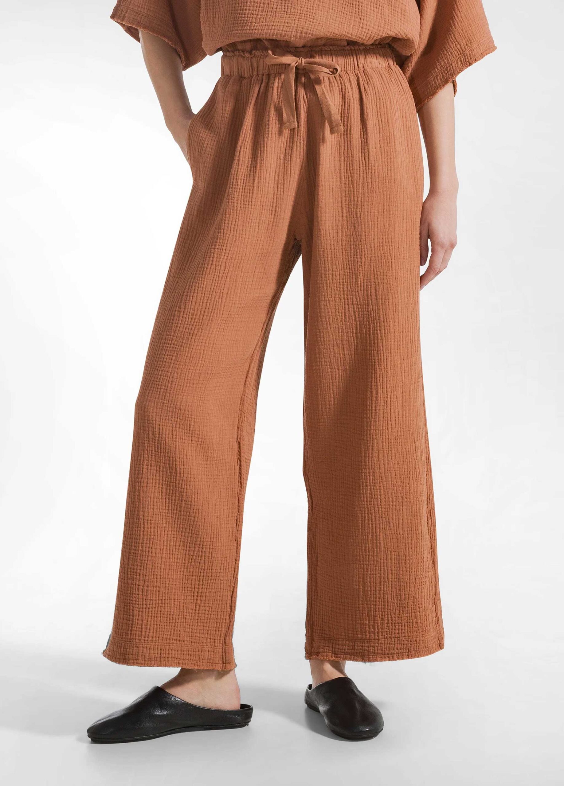 DEHA PANTALONE CROPPED IN GARZA DI COTONE