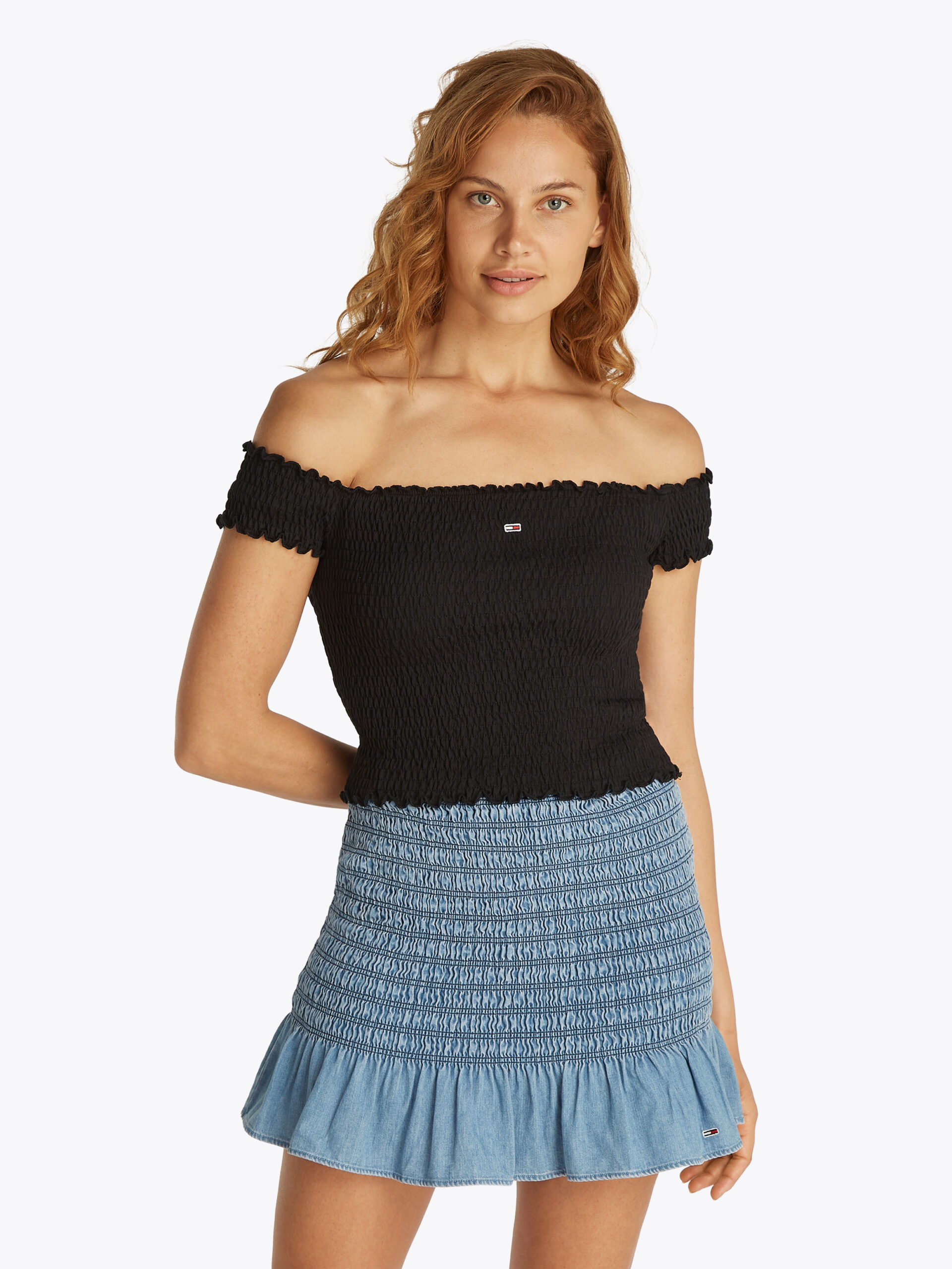 TOMMY JEANS TOP CROP SLIM FIT CON MOTIVO A NIDO D'APE