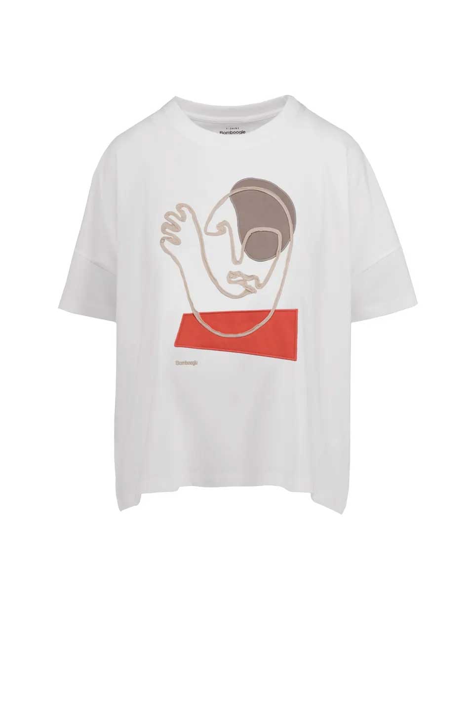 BOMBOOGIE T-SHIRT AMPIA IN COTONE CON RICAMO