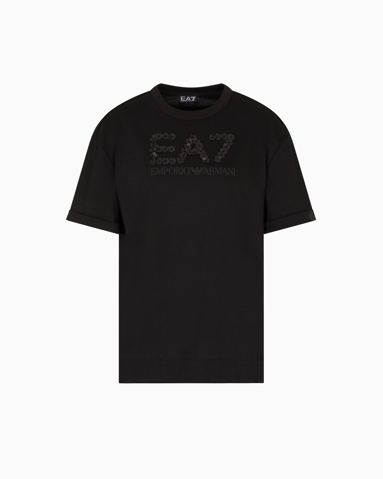 EA7 T-SHIRT CON LOGO CON PAILLETTES