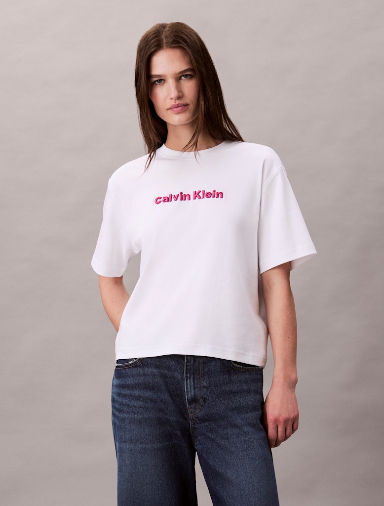 CALVIN KLEIN JEANS T-SHIRT CLASSICA CON CON LOGO RICAMATO