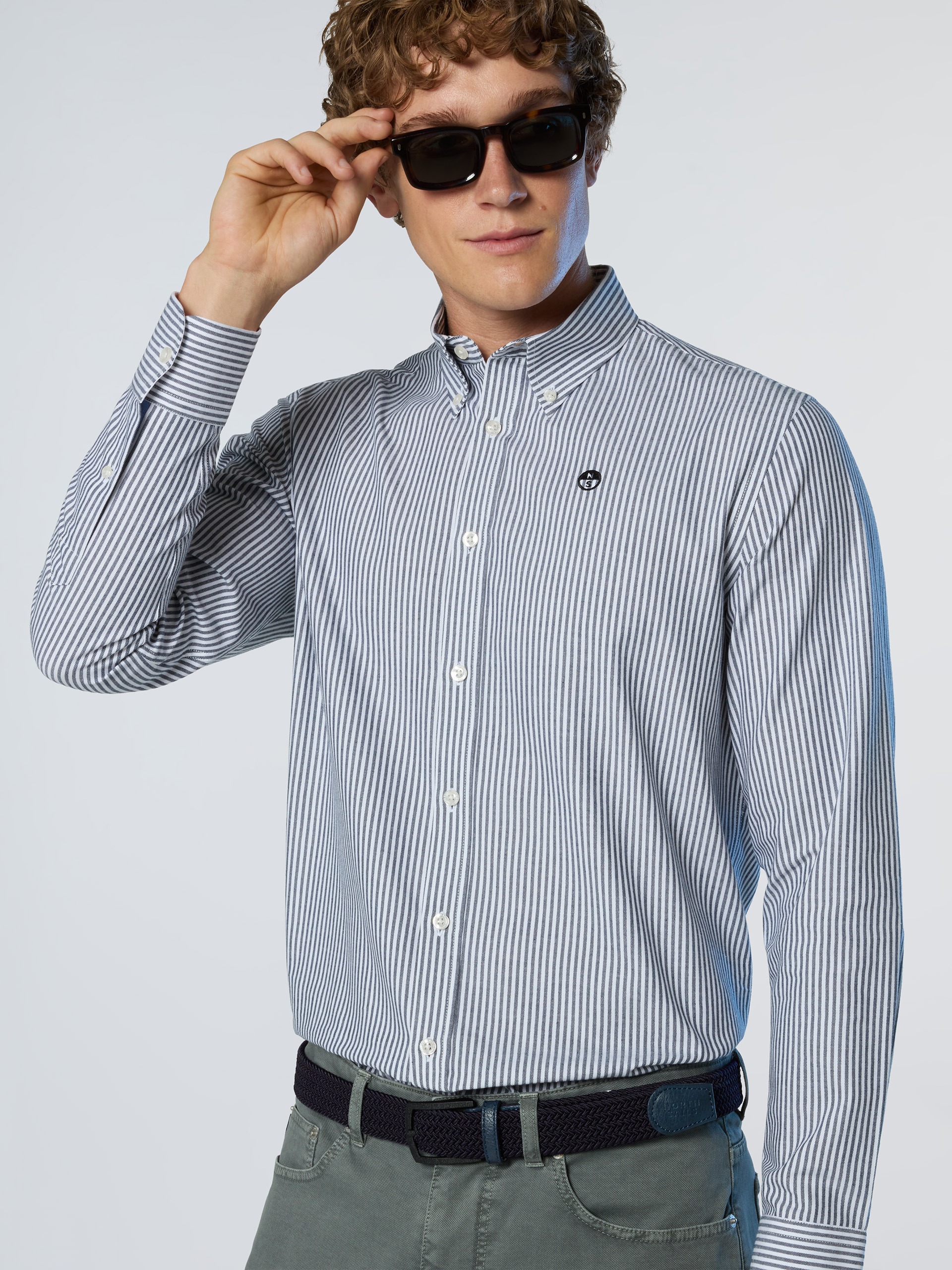 NORTH SAILS CAMICIA IN COTONE OXFORD A RIGHE