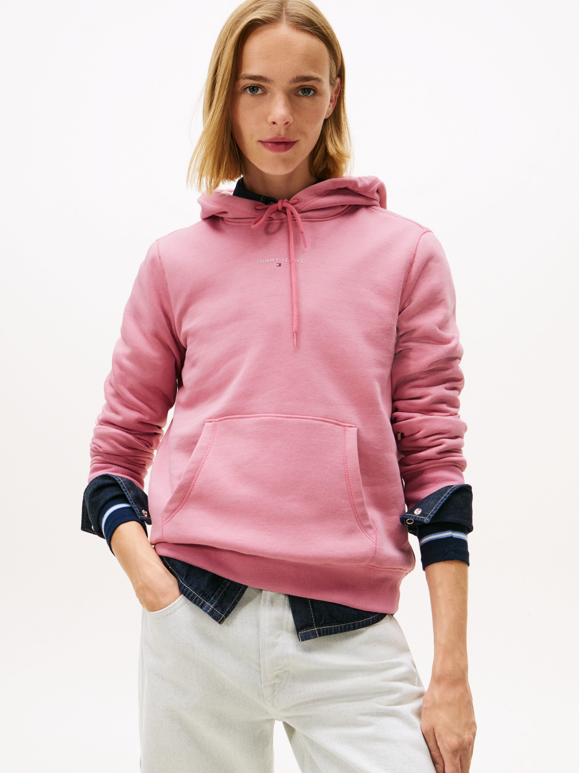 TOMMY JEANS FELPA CON CAPPUCCIO E LOGO LINEARE