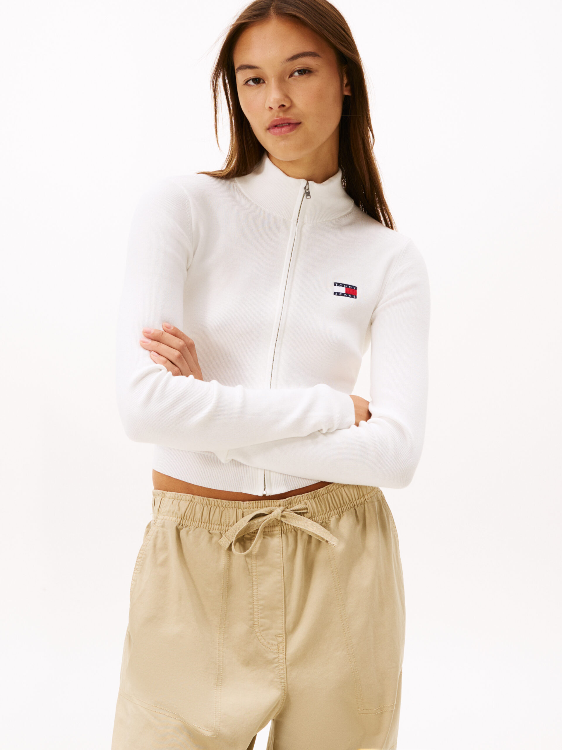 TOMMY JEANS FELPA SLIM FIT CON ZIP E DISTINTIVO TOMMY
