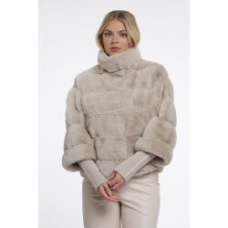 RINO & PELLE GIACCA FELINE FAUX FUR W/KNT SLEEVES