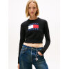 TOMMY JEANS PULLOVER SLIM FIT CON PAILLETTES E BANDIERA