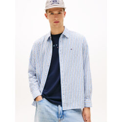 TOMMY JEANS CAMICIA RELAXED FIT IN SEERSUCKER A RIGHE