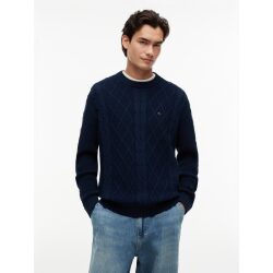 Alternative view of TOMMY JEANS PULLOVER TOMMY FLAG IN MAGLIA INTRECCIATA