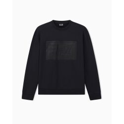 EA7 FELPA OVER IN COTONE CON LOGO A RILIEVO