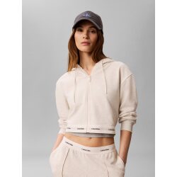 CALVIN KLEIN JEANS FELPA CROPPED CON CAPPUCCIO ELASTICIZZATA CON LOGO