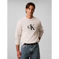 CALVIN KLEIN JEANS MAGLIONE RELAXED FIT IN COTONE CON GRAFICA MONOLOGO