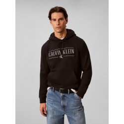 CALVIN KLEIN JEANS FELPA CON CAPPUCCIO CON LOGO IN STILE COLLEGE DI COTONE
